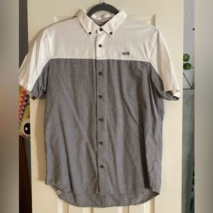 Vans Small Grey/White Button Up